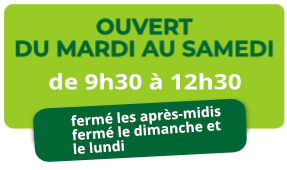 horaire avril 2023 Ouvert du lundi au samedi de 9h30 à 18h