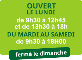 horaire_2025-hivers Ouvert du lundi au samedi de 9h30 à 18h